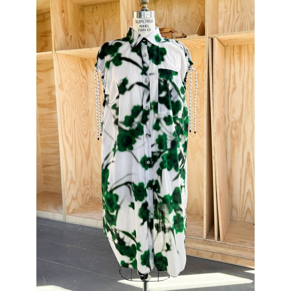Dries Van Noten Shirtdress w/ Braided Rope Shoulder